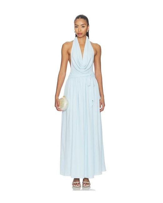 MORE TO COME White Athena Drape Maxi Dress