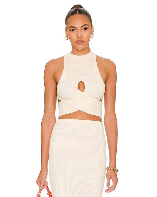 Top Cruzado Macadamia En Talla (También En M, S) Camila Coelho de color White