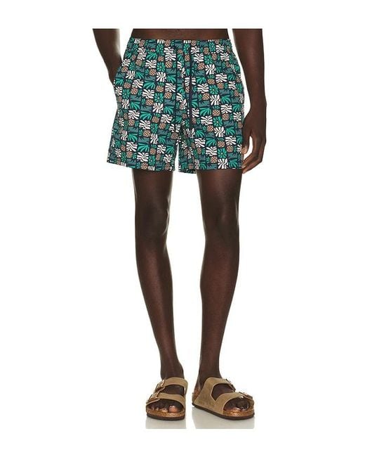 Fair Harbor Green Bungalow Swim Trunk for men