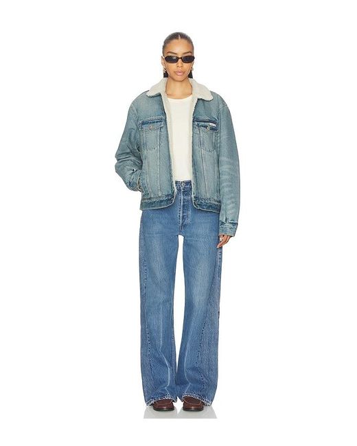 Calvin Klein Blue Sherpa Trucker Jacket