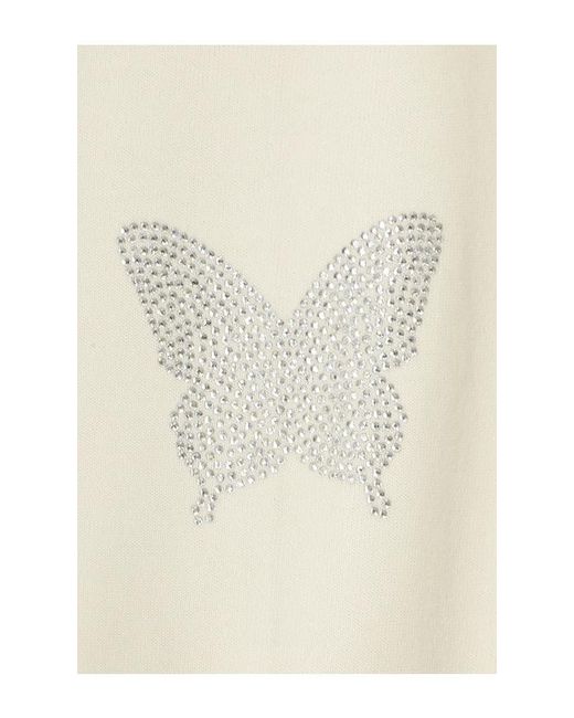 Lauren Moshi Natural Butterfly Daisy Crop Zip Hoodie