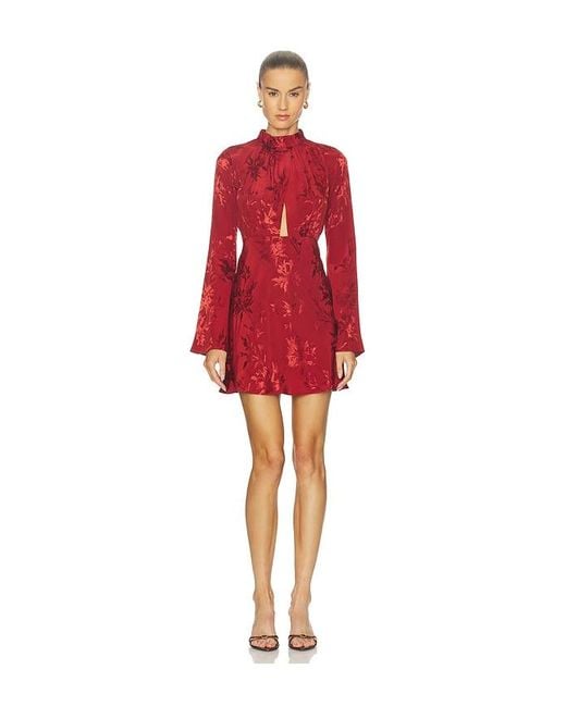 Hemant & Nandita Red Front Neck Wrapped Mini Dress