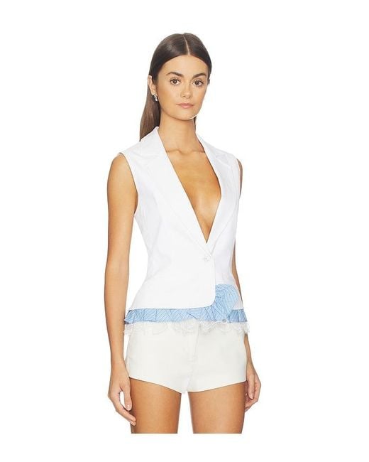 Cinq À Sept White Jessie Stripe Le Petit Denim Roxie Vest