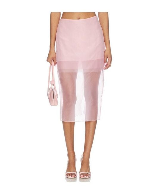 Monse Pink Organza Pencil Skirt