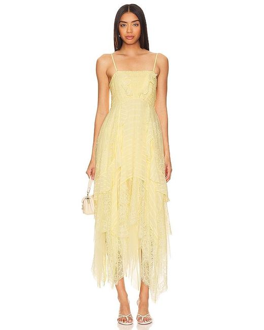 Free People Yellow MAXI SHEER BLISS