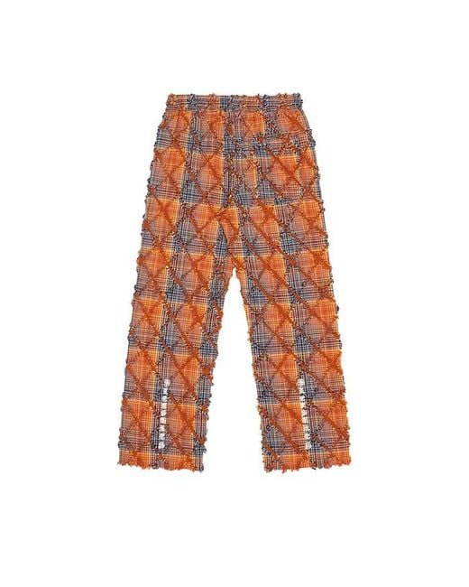 Pleasures Orange Mystic Flannel Pants for men