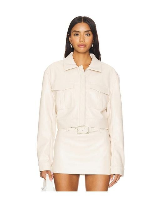 Nakedvice White Smooth Leather Zipper Jacket