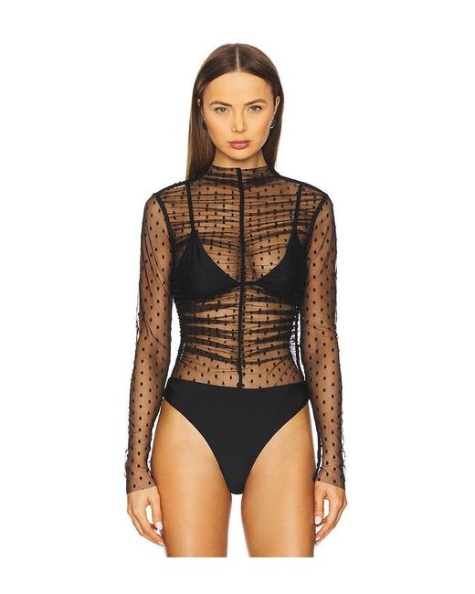 MAJORELLE Astrid ボディスーツ Black