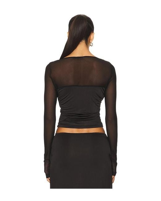 Runaway the Label Black Wilona Sleeved Cowl Top