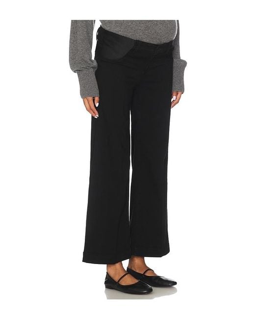 PAIGE Black Anessa Maternity Wide Leg Jeans