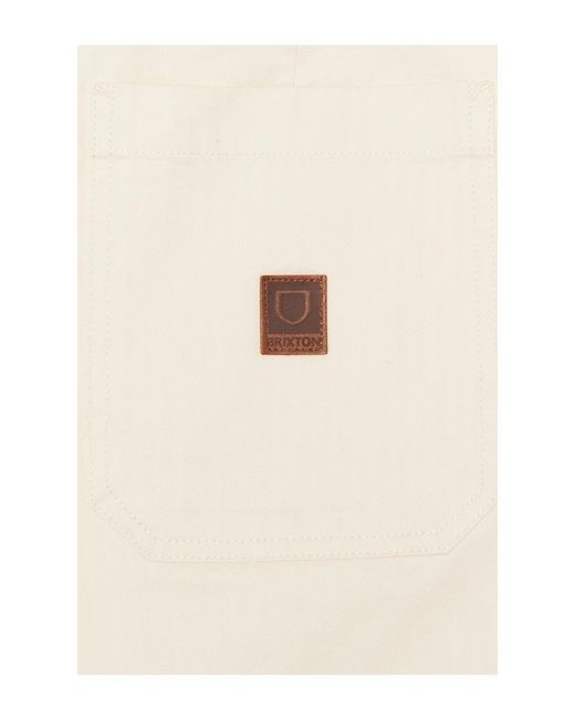 Brixton White Surplus Vintage Wash Herringbone Short for men