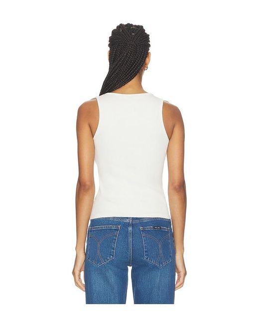 L'Agence Blue Adira Scoop Neck Tank