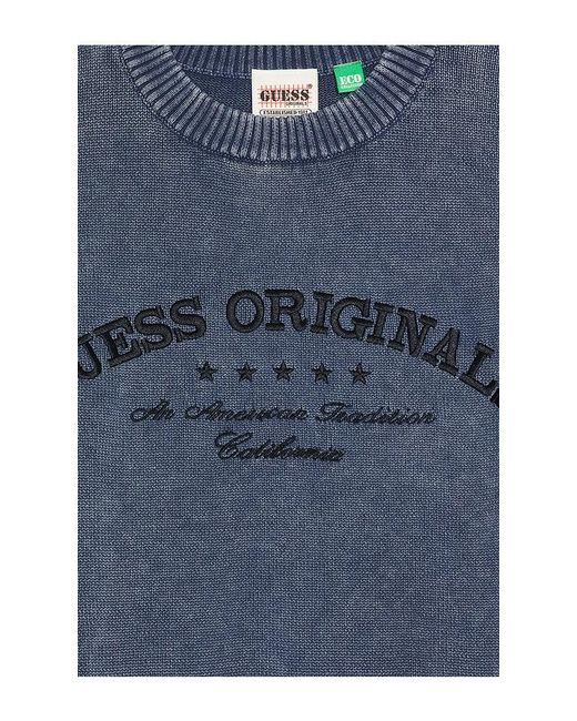 Guess Blue Boxy Logo Sweater