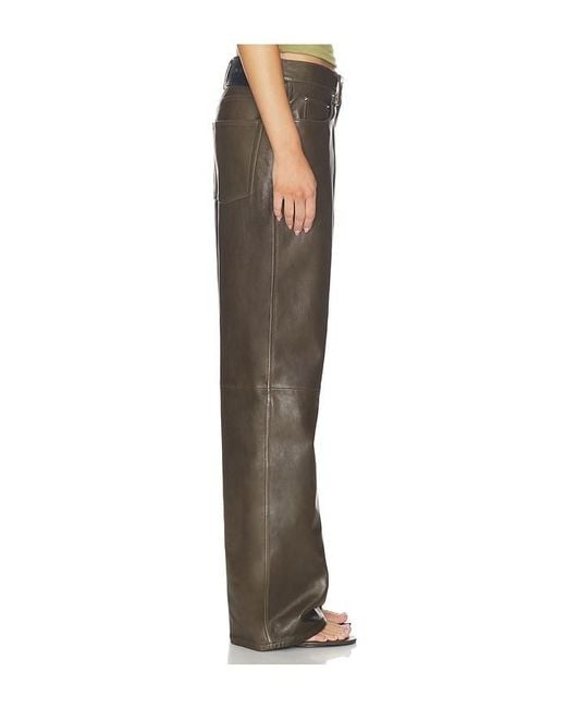 Helmut Lang Gray Leather Bootcut Pant
