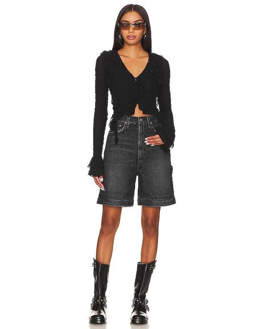 MORE TO COME Black Lennox Top