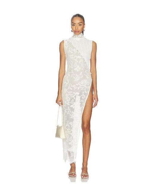 YELLOW THE LABEL White Greta Lace Tunic Dress