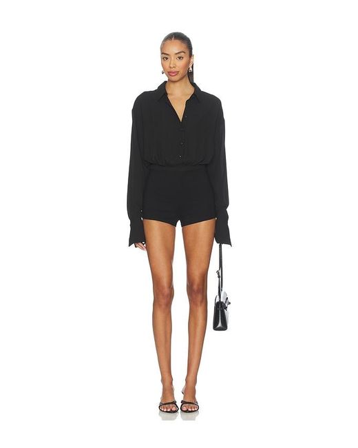 ALL THE WAYS Black Clarissa Romper