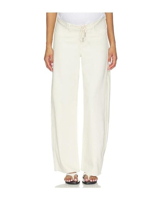 DL1961 White X Bumpsuit Taylor Barrel Relaxed High Rise Maternity Jeans