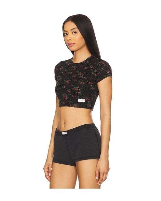 Alexander Wang Black Cropped Short Sleeve Tee