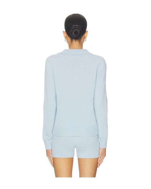 AEXAE Blue Cashmere Polo Jumper