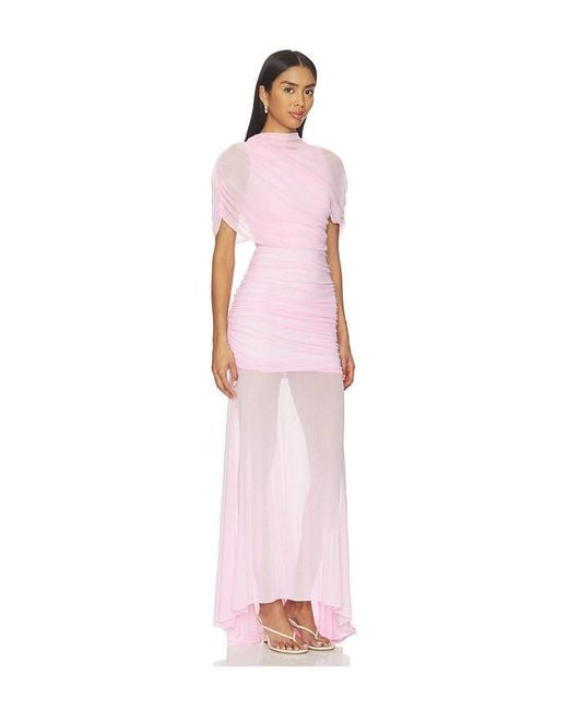 Amanda Uprichard Pink X Revolve Evianna Mesh Gown