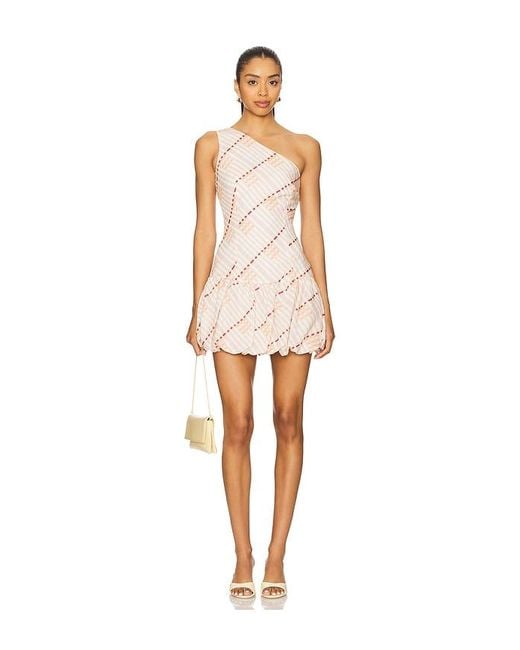 SNDY'S White X Revolve Briella One Shoulder Mini Dress