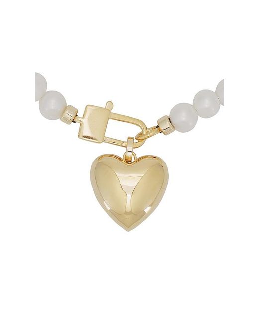 Joolz by Martha Calvo Metallic Heart Pearl Necklace