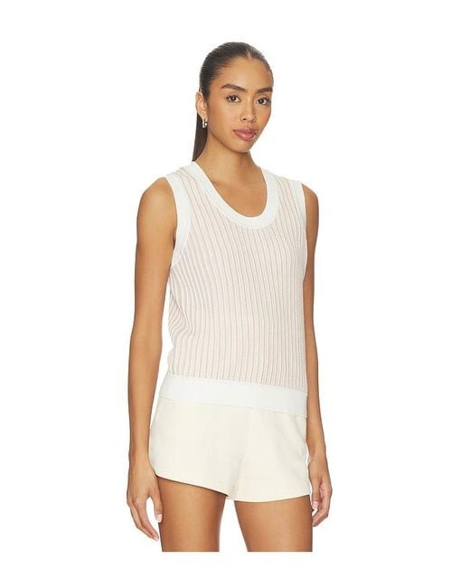 Varley White Aldcroft Stitch Knit Tank Top