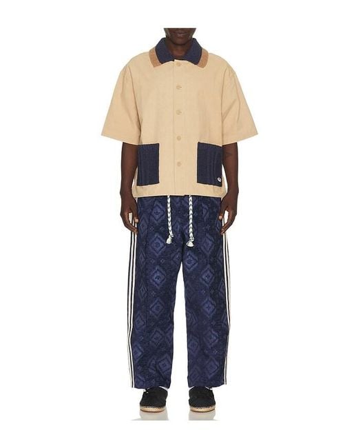Adidas Originals Blue X Clot By Edison Chen Guayabera Shirt for men