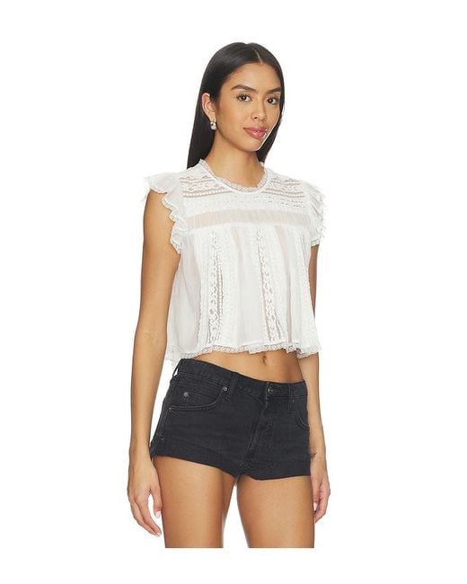 Free People White Sun Drenched Blouse