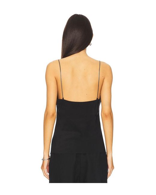 St. Agni Black Fine Chain Silk Cami Top