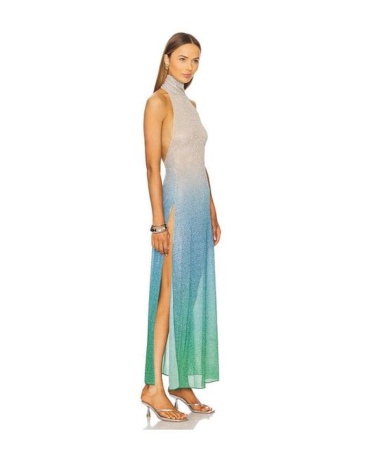 Oseree Blue Kleid Mit Rollkragen Lumiere Shade