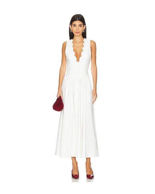 WeWoreWhat White Button Front Scallop Dress