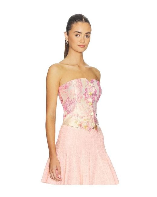 Alice + Olivia Pink Kelcey Strapless Vest