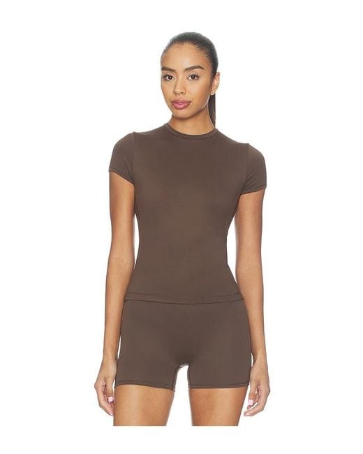 NikeSKIMS Brown Matte Baby Short Sleeve Tee
