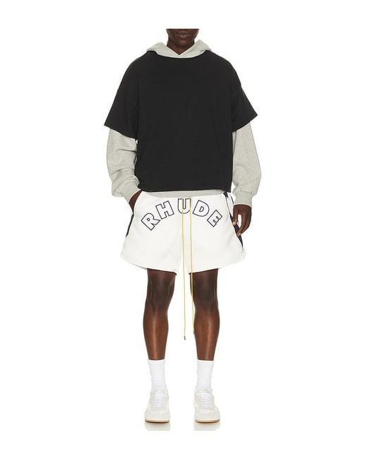 Rhude White Logo Lightning Shorts for men