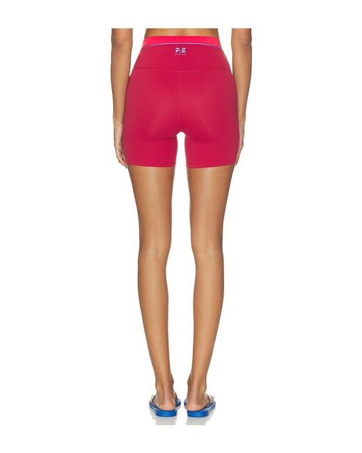 P.E Nation Pink Reflect 5 Inch Biker Short