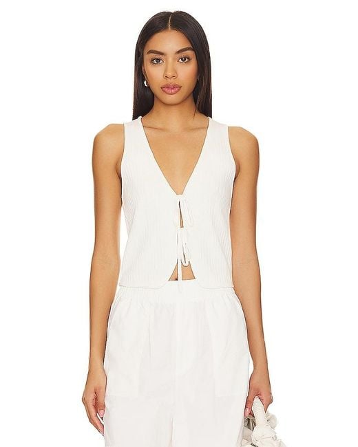 Show Me Your Mumu White Time Out Tie Top