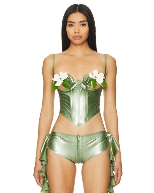 Miami latex corset POSTER GIRL de color Green