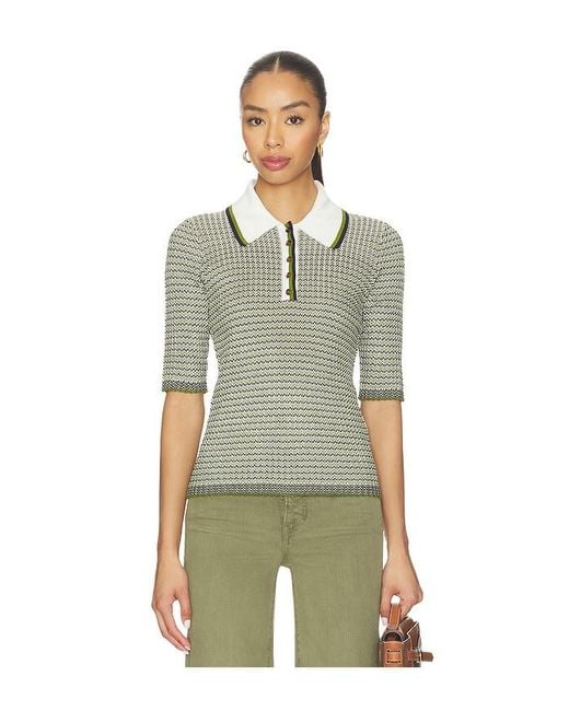 Veronica Beard Green Soza Polo Top