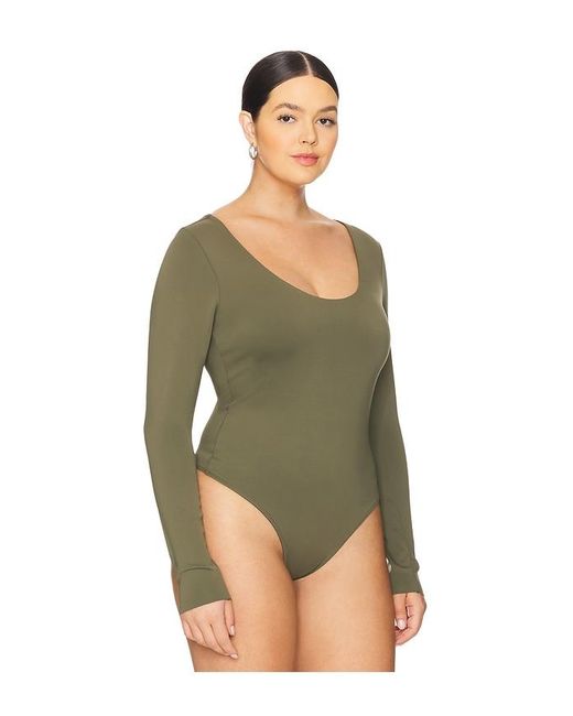 GOOD AMERICAN Blue Sculpting Scoop Long Sleeve Body