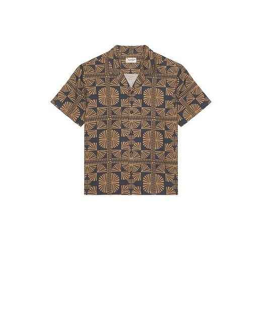 Marine Layer Brown Pablo Tencel Linen Resort Shirt for men
