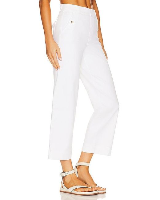 Spanx White Stretch Twill Cropped Wide Leg Pant
