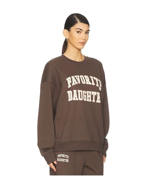 FAVORITE DAUGHTER Brown Collegiate Sweatshirt