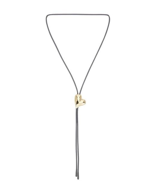 Jenny Bird Metallic Art Heart Bolo Tie Necklace