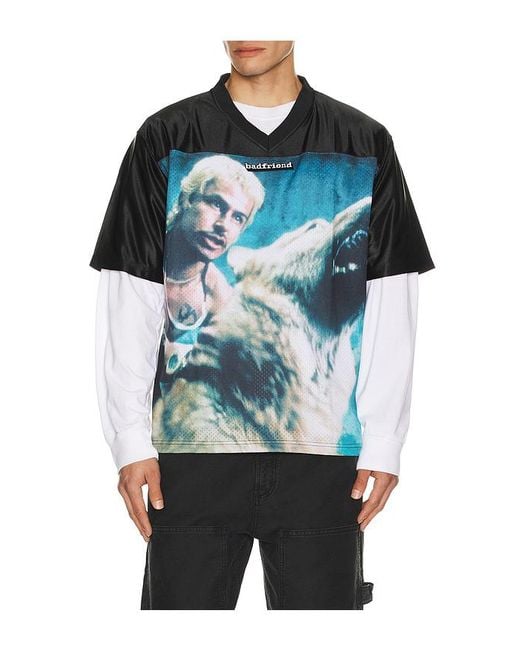 Badfriend Blue Amores Perros Football Jersey for men