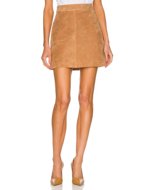 ENA PELLY Natural Classic Suede Mini Skirt