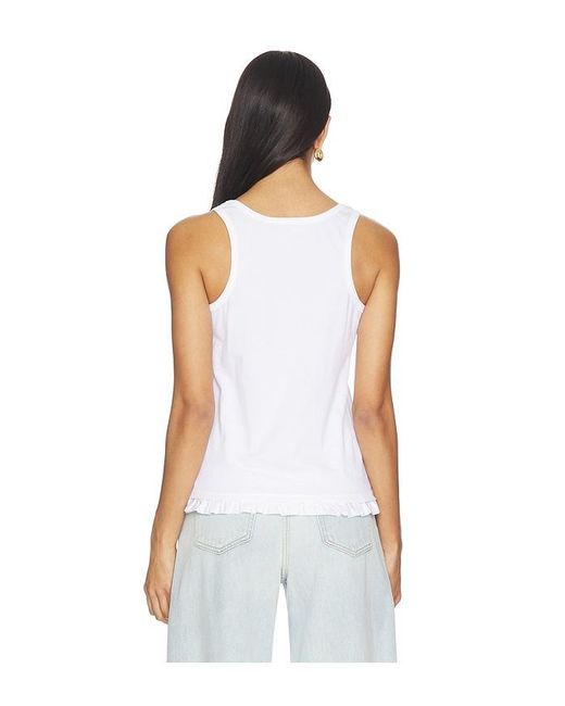 ROTATE BIRGER CHRISTENSEN White Ruffle Hem Tank Top