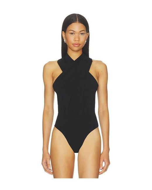 Jonathan Simkhai Black Juno Halter Bodysuit