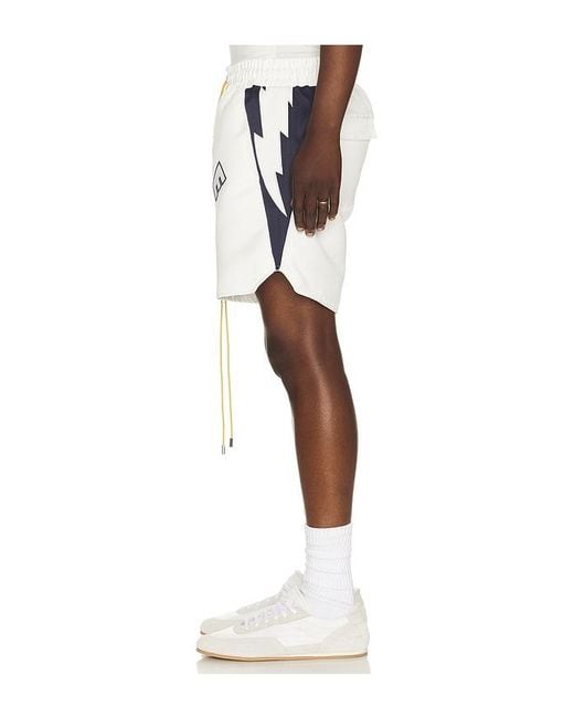 Rhude White Logo Lightning Shorts for men